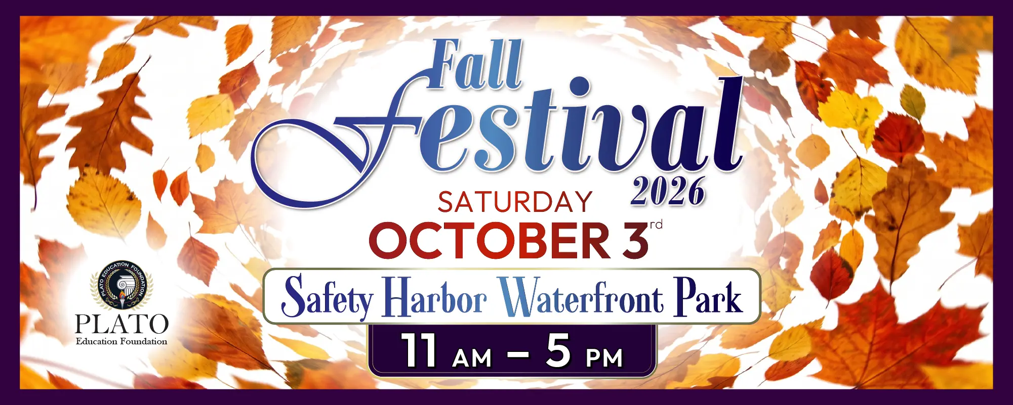 Fall Festival 2026 Featured Fall Festival 2026-October 3, at Safety Harbor Waterfront Park from 11am to 5pm